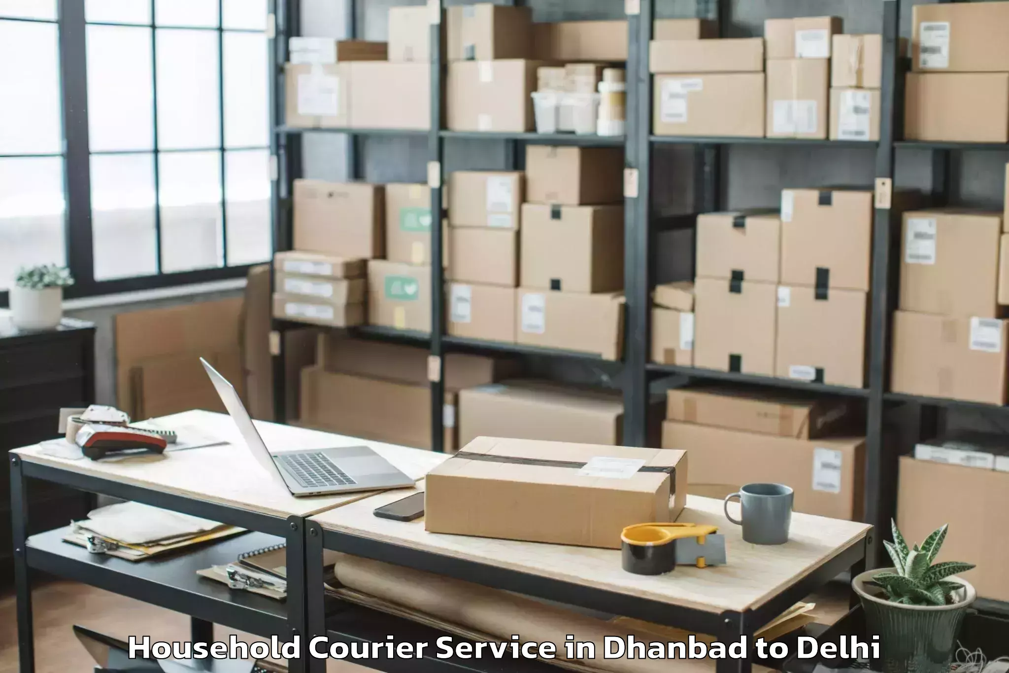 Quality Dhanbad to Vasant Square Mall Household Courier